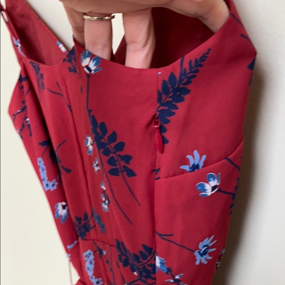 NWT J Crew Red Floral Faux Wrap Dress - Picture 9 of 13